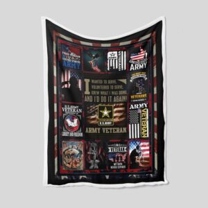 Military Blanket - Veteran Personalized Name Quilt Blanket - Great Gifts for Family and Home Decoration