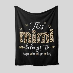 Mimi Grandparents Blanket - Personalized Name Quilt Bedding Set - Great Gifts for Family and Home Decoration