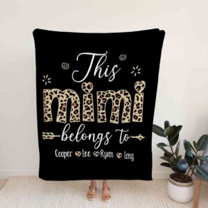 Mimi Grandparents Blanket - Personalized Name Quilt Bedding Set - Great Gifts for Family and Home Decoration