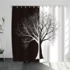 Minimalist Tree Black And White Shower Curtain, Modern Monochrome Bathroom Decor, Home Bath Accessories