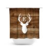 Monogram Shower Curtain, Cabin Decor, Rustic Bathroom Decor, Deer Head Antler Bathtub Curtain, Woodland Bathroom, Boy Bathroom