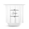 Monogram Shower Curtain, Classic White And Gray Bathroom Decor, Personalized Bath Curtain, Custom Shower Curtain
