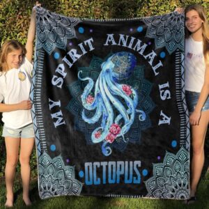 My Spirit Animal Is A Octopus Blanket - Personalized Name Quilt Blanket - Home Decoration, Great Gifts for Family