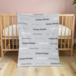 Name Baby Blanket - Personalized Name Quilt Bedding Set - Great Gifts for Family