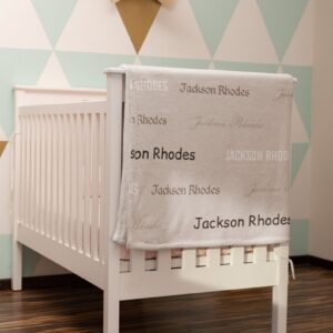 Name Baby Blanket - Personalized Name Quilt Bedding Set - Great Gifts for Family