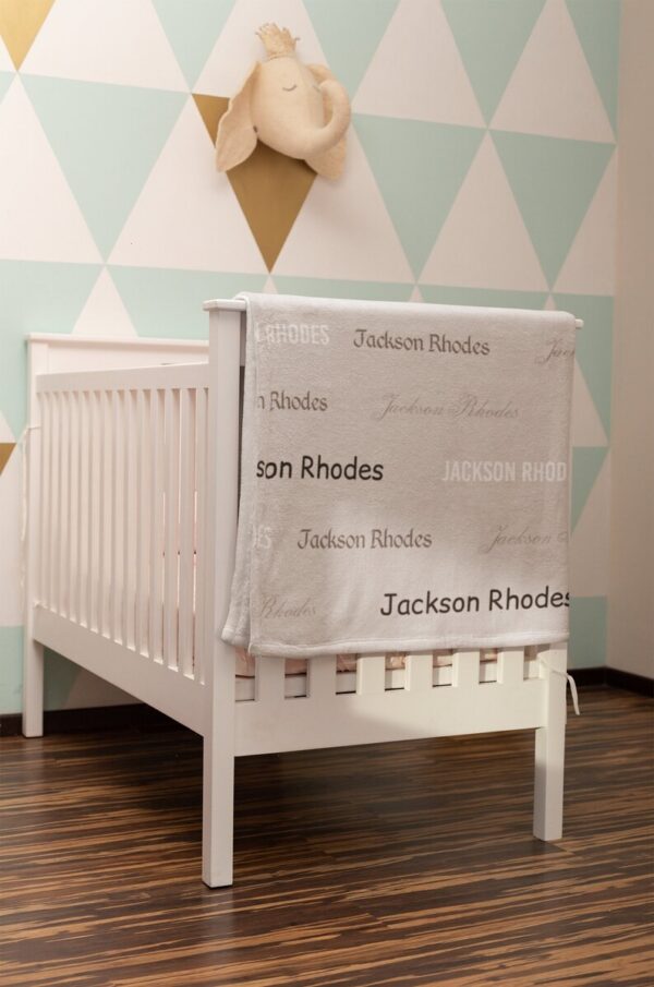 Name Baby Blanket - Personalized Name Quilt Bedding Set - Great Gifts for Family