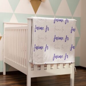 Name Baby Blanket - Personalized Name Quilt Bedding Set - Great Gifts for Family and Home Decoration