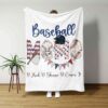 Nana Baseball Blanket - Personalized Name Quilt Bedding Set - Great Gifts for Family