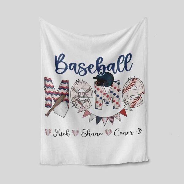 Nana Baseball Blanket - Personalized Name Quilt Bedding Set - Great Gifts for Family