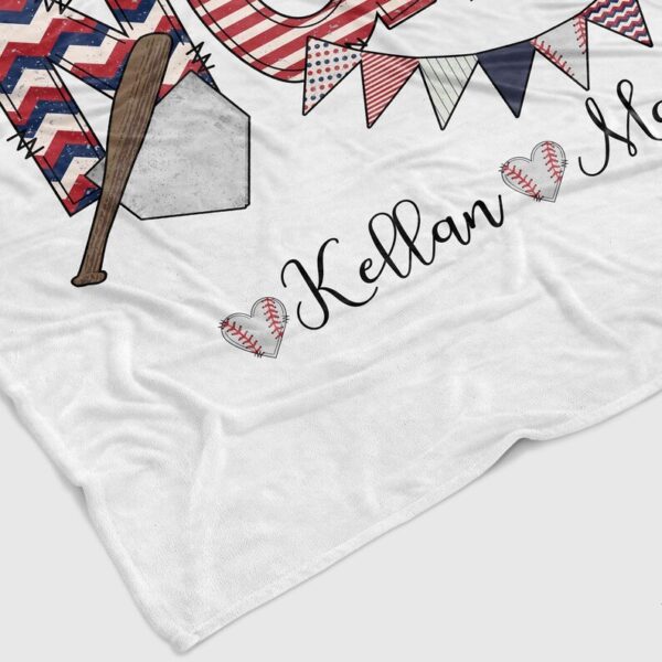 Nana Baseball Blanket - Personalized Name Quilt Bedding Set - Great Gifts for Family