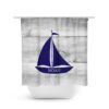 Nautical Shower Curtain, Personalized Shower Curtain, Kids Bathroom Decor, Bathtub Curtain, Sailboat Bathroom, Nautical Bathroom