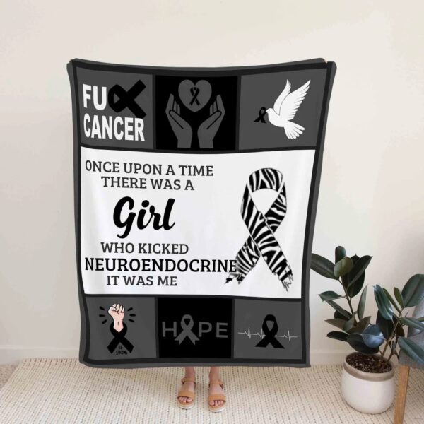 Neuroendocrine Awareness Blanket - Cancer Fighter Personalized Name Quilt Blanket - Great Gifts for Family