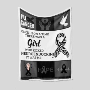 Neuroendocrine Awareness Blanket - Cancer Fighter Personalized Name Quilt Blanket - Great Gifts for Family