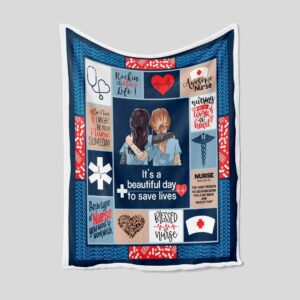 Nurse Life Blanket - Personalized Name Quilt Blanket Bedding Set - Perfect for Bedroom Decor, Great Gifts for Family