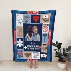 Nurse Life Blanket - Personalized Name Quilt Blanket Bedding Set - Perfect for Bedroom Decor, Great Gifts for Family