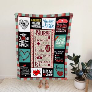 Nurse life means strong Blanket - Personalized Name Quilt Blanket Bedding Set - Great Gifts for Family