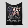 Papa Blanket - Personalized Name Quilt Blanket Bedding Set - Great Gifts for Family and Home Decoration