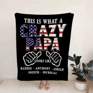Papa Blanket - Personalized Name Quilt Blanket Bedding Set - Great Gifts for Family and Home Decoration