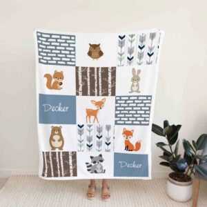 Personalized Baby Blanket - Personalized Name Quilt Bedding Set - Great Gifts for Family and Home Decoration