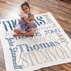 Personalized Baby Boy Blankets - Personalized Name Quilt Bedding Set - Great Gifts for Family and Home Decoration