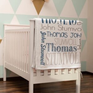 Personalized Baby Boy Blankets - Personalized Name Quilt Bedding Set - Great Gifts for Family and Home Decoration