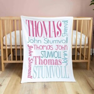 Personalized Baby Girl Blankets - Personalized Name Quilt Bedding Set - Great Gifts for Family and Home Decoration