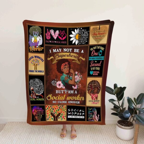 Personalized Black Woman Social Worker Blanket - Home Decoration