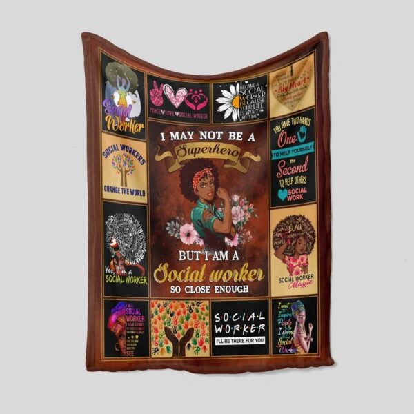 Personalized Black Woman Social Worker Blanket - Home Decoration