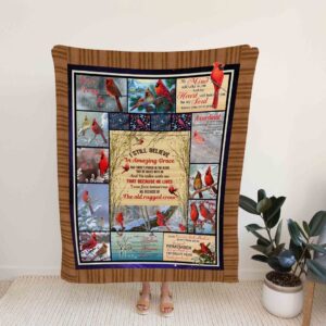 Personalized Cardinal "Amazing Grace" Memorial Quilt Blanket - Home Decoration