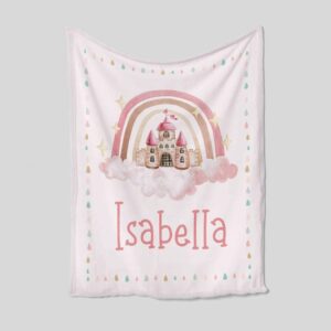Personalized Castle Blanket For Princess - Custom Baby Quilt Bedding Set - Great Gifts for Family and Home Decoration