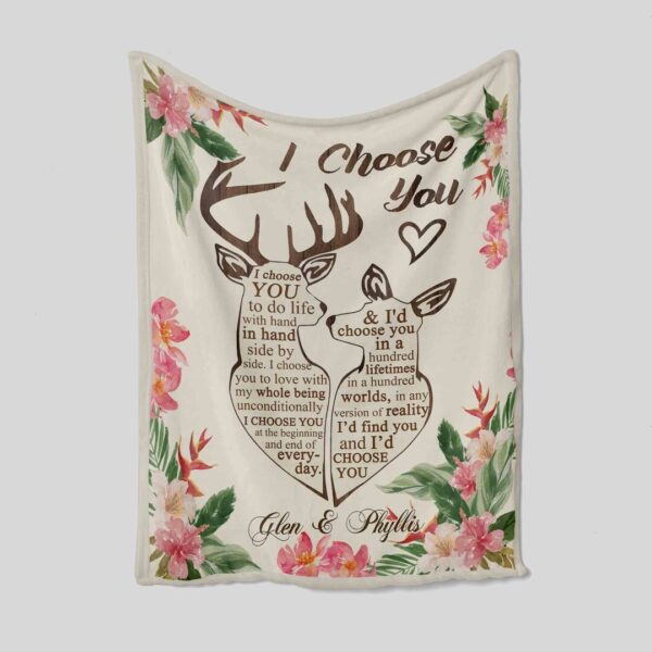 Personalized Couple Deer Anniversary Quilt Blanket - Perfect for Bedroom Decor