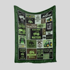 Personalized Custom Green Tractor Blanket - Suitable for Picnic
