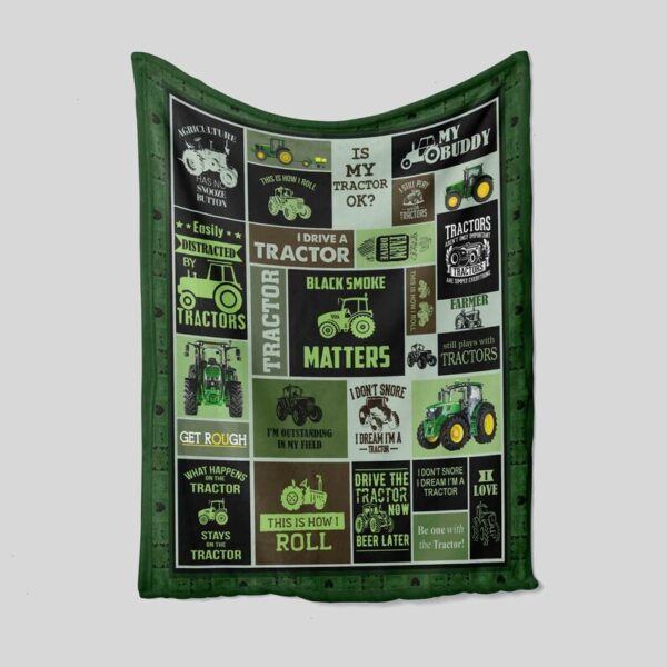 Personalized Custom Green Tractor Blanket - Suitable for Picnic