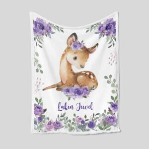 Personalized Deer Blanket - Personalized Name Quilt Blanket - Great Gifts for Family and Home Decoration
