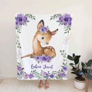 Personalized Deer Blanket - Personalized Name Quilt Blanket - Great Gifts for Family and Home Decoration