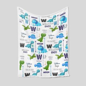Personalized Dinosaur Blanket - Personalized Name Quilt Bedding Set - Great Gifts for Family and Home Decoration
