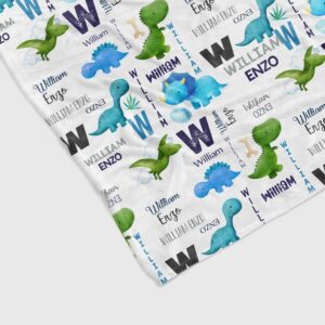 Personalized Dinosaur Blanket - Personalized Name Quilt Bedding Set - Great Gifts for Family and Home Decoration