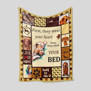 Personalized Doxie Pet Blanket Quilt Bedding Set - Perfect for Bedroom Decor