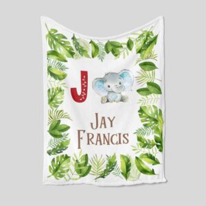 Personalized Elephant Blanket - Personalized Name Quilt Bedding Set - Great Gifts for Family and Home Decoration