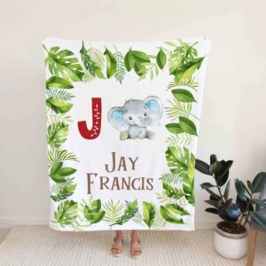 Personalized Elephant Blanket - Personalized Name Quilt Bedding Set - Great Gifts for Family and Home Decoration