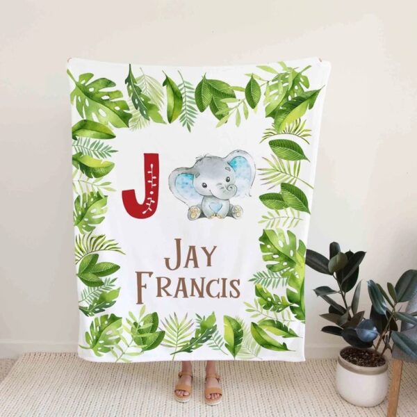 Personalized Elephant Blanket - Personalized Name Quilt Bedding Set - Great Gifts for Family and Home Decoration