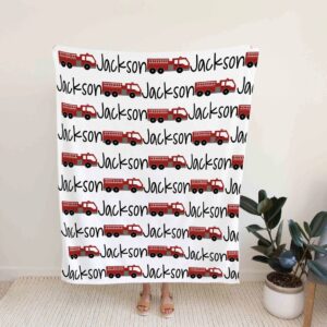 Personalized Fire Truck Quilt Blanket - Great Gifts for Family