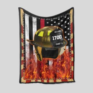 Personalized Firefighter USA Quilt Blanket - Proud American Decor