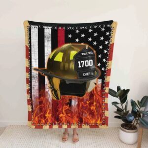 Personalized Firefighter USA Quilt Blanket - Proud American Decor