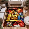 Personalized Firefighter's Gear and Memorabilia Rug: Tribute to Heroes, Firefighter Rugs for Living Room Bedroom, Firefighter Rectangular Rugs Full Size FR136