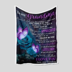 Personalized Flowers Grandparents Quilt Blanket Bedding Set - Great Gifts for Family