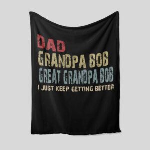 Personalized Gift for Dad Grandpa Quilt Blanket - Perfect for Bedroom Decor