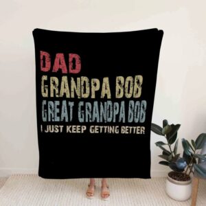 Personalized Gift for Dad Grandpa Quilt Blanket - Perfect for Bedroom Decor