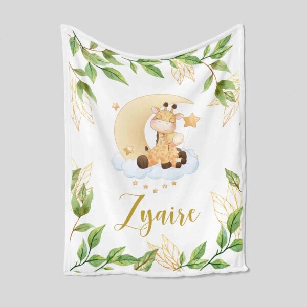 Personalized Giraffe and Moon Quilt Blanket - Cozy Family Blanket