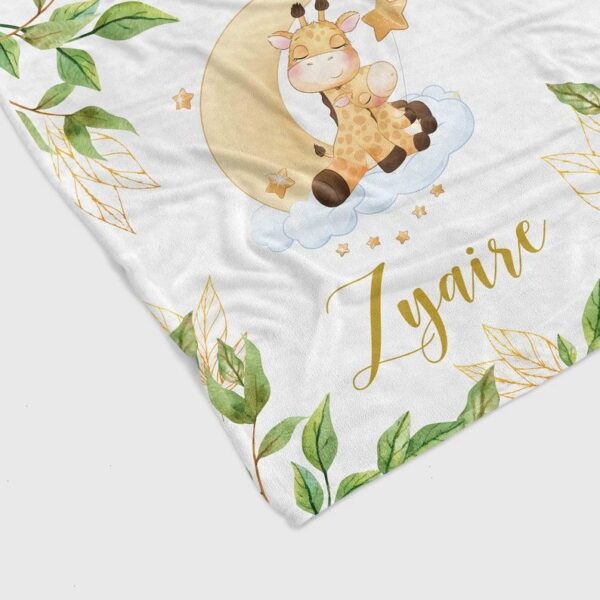 Personalized Giraffe and Moon Quilt Blanket - Cozy Family Blanket